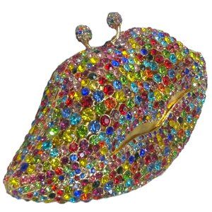 Multi colored Swarovski crystal purse